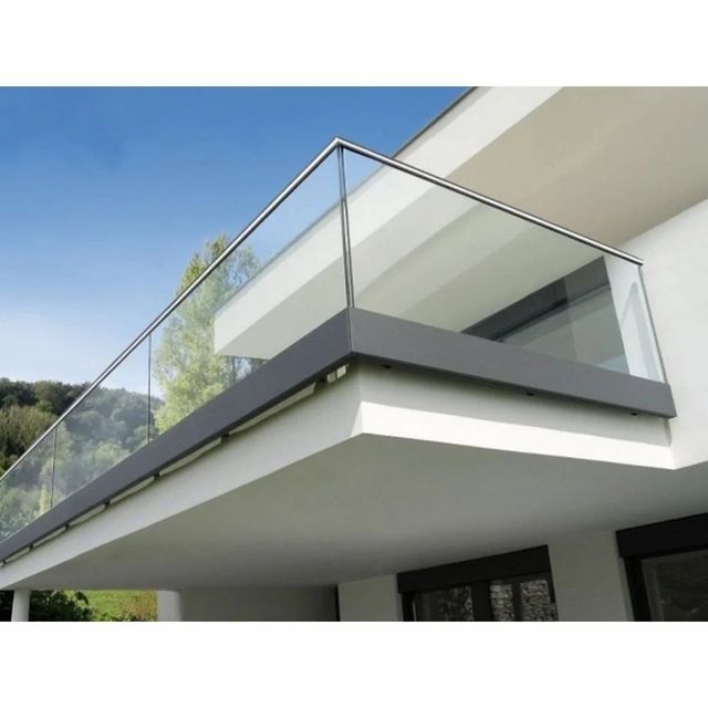 Aluminium Profile Glass Railing with Toughened Glass (12 mm) Design ...