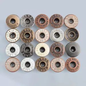 Brass Buttons with Rivets Metal Jean Buttons for Clothes - Image 2