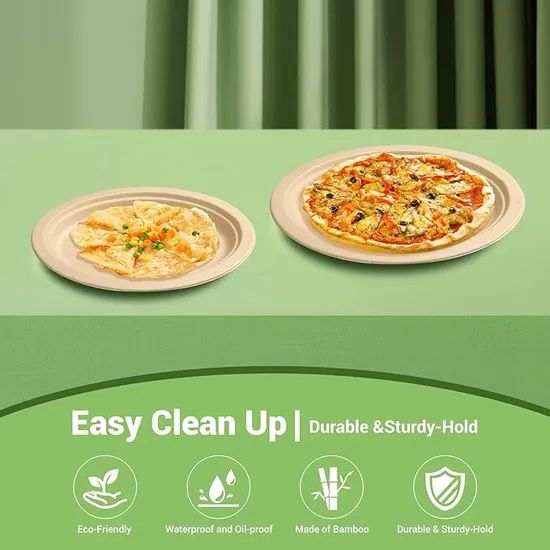 Disposable Bamboo Tableware Set, Bamboo Plate, Spoon, Knife and Fork Set, Picnic Tableware Set. - Image 3