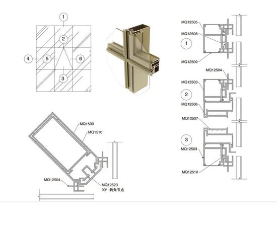 Heat Sound Insulation Aluminium Frame Curtain Wall with Glass - Image 3