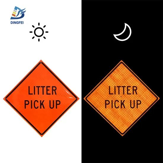 PVC Litter Pick up Traffic Roll up Sign Warning Folding Reflective Road Control Sign - Image 5