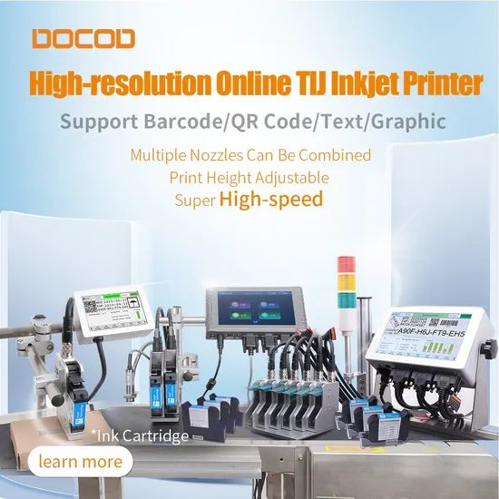 Docod Hotsale T210e 25 4mm Industrial Tij Thermal Online Inkjet Printer Date Coding Machine for Text Batch Barcode Qr Code - Image 3