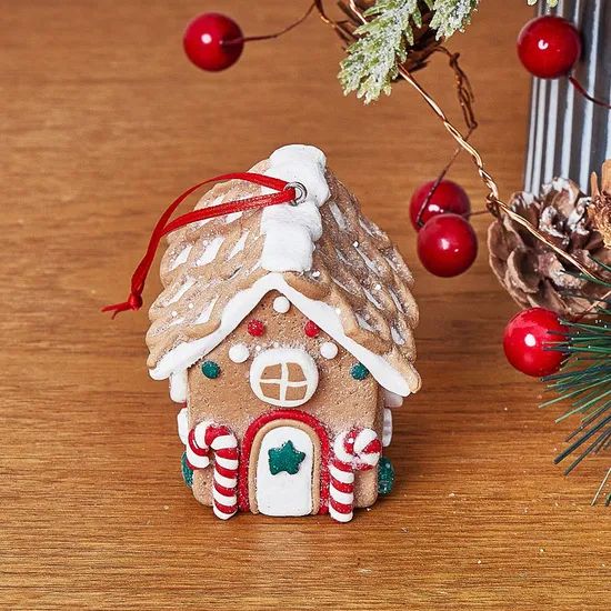 Wholesale Price OEM Manufacturer Personalized Navidad Xmas Hanging Ornaments Gifts Crafts Custom Clay Gingerbread Small House Christmas Tree Decorations Factory - Image 5