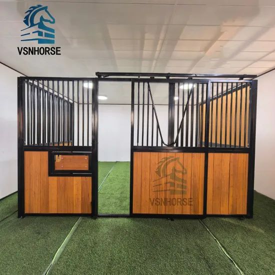 Luxury Customized Bamboo Wood Horse Stable Equipment Horse Stall Front Panels Box Stable - Image 3