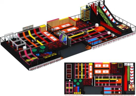 Hot Sale Kids Free Zone Jumping Trampoline Park Age Children Origin China Shape Square Trademark Vasia Dimension >16ft Certification - Image 6