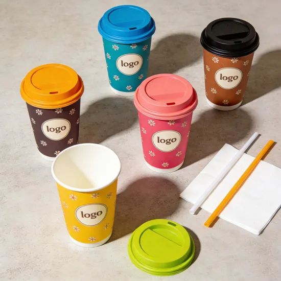 High Quality Custom Colorful Biodegradable Disposable Paper Cup Single Double Wall Paper Coffee Latte Beverage Cup - Image 1