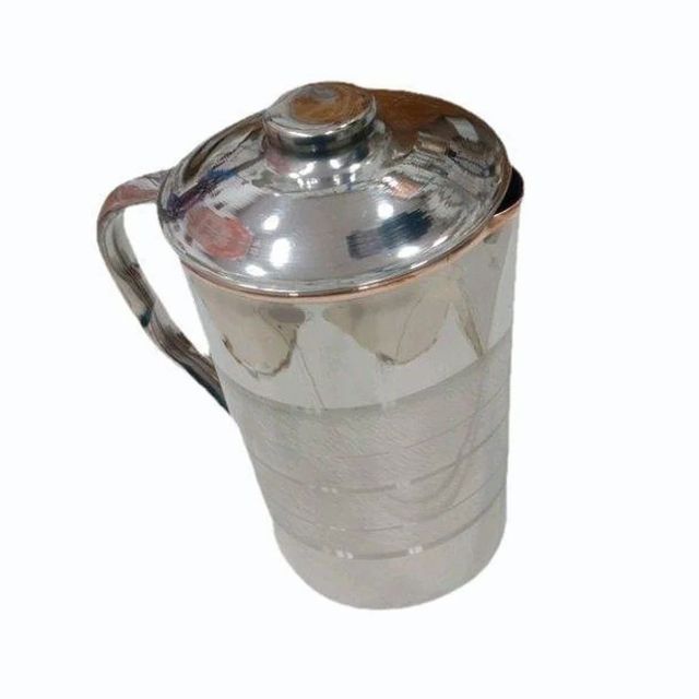 Silver Copper Jug, Capacity: 1.5 L Color Silver No.of Piece 1 Capacity 1.5 L Material Copper Shape Cylindrical Usage/Application - Image 4