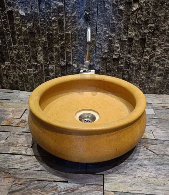 White Marble Table Top Wash Basin Shape Round Color White Material Marble Size 30 Inch (Dia) Finishing Polished Design Type - Image 11