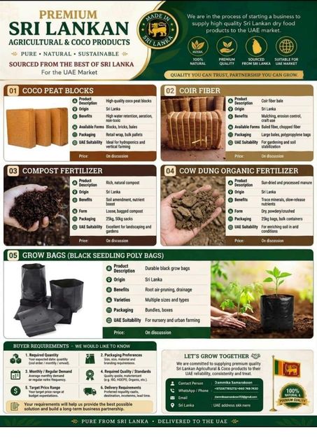 Coco peat/ coco pith blocks and agriculture products - Image 1