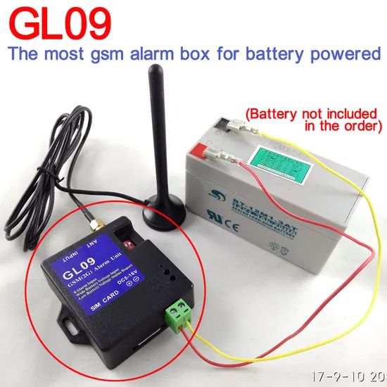 8 Alarm Input GSM Box for Security Alarm Origin China Model NO. GL09 Trademark WAFER Wiring Mode No Wire Receive Frequency GSM - Image 1