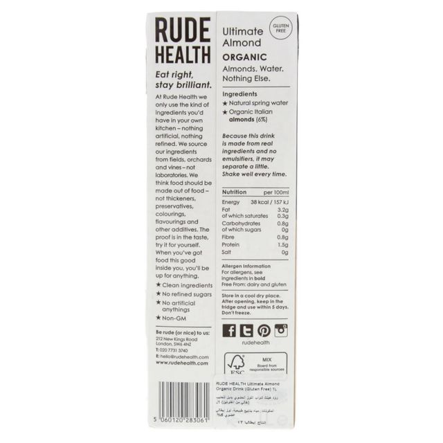 Delicious Rude Health Almond Drink For Cereal Coffee Smoothies And Recipes Offering Smooth Almond Flavor - Image 4