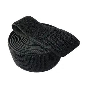 Elastic Strap Stretchable Hook Loop in Black Stock Stock Origin China Material Nylon Style Fastener Feature Welding Element Fashion - Image 1
