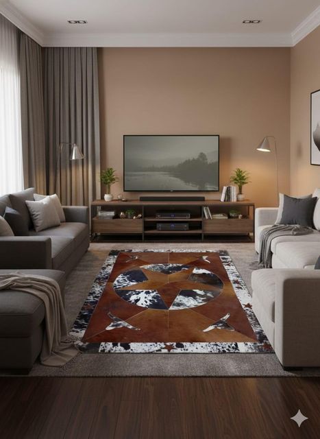 HAIR ON LEATHER CARPETS Texture Rich Design Elegant Material LEATHER Packaging BOX PACKED Shape Round And Square Application Residential And Commercial - Image 2