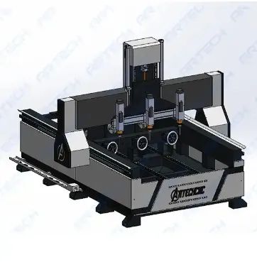Art 4 Axis CNC Router Multi Rotary Machine Special Design for Column Material - Image 1