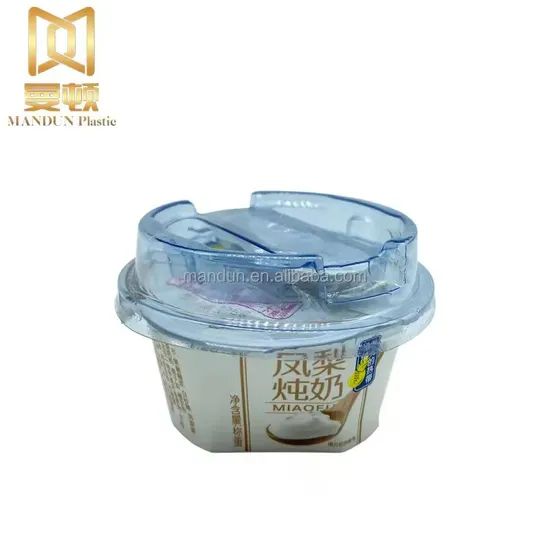 Ice Cream Containers Cup Milkshake Frozen Yogurt PP Mandun Plastic Custom Design Disposable Packing Food Customized Single Wall - Image 1