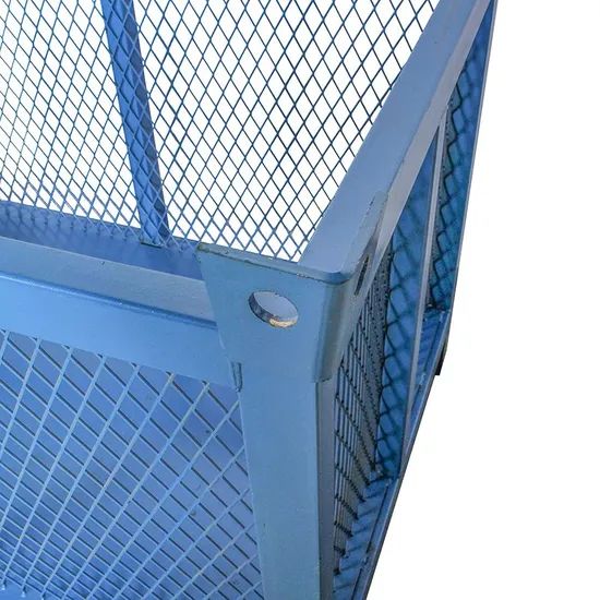 Stackable Steel Storage Cage with Mesh Wall for Scaffolding Parts - Image 4