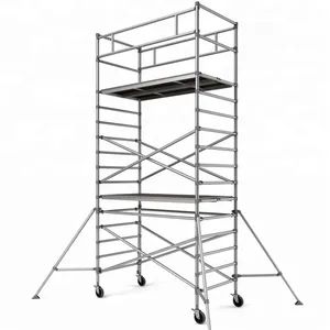 2ND Hand Used Aluminum Mobile Scaffolding Tower Material Shape Round Color Silver Trademark SOLID Model NO. Solid-s-m Origin Shanxi, - Image 2