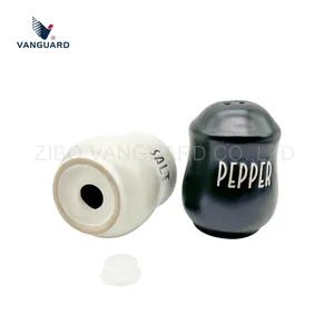 New Design Ceramic Kitchenware White and Black Customized Logo Ceramic Spice Condiment Set - Image 3