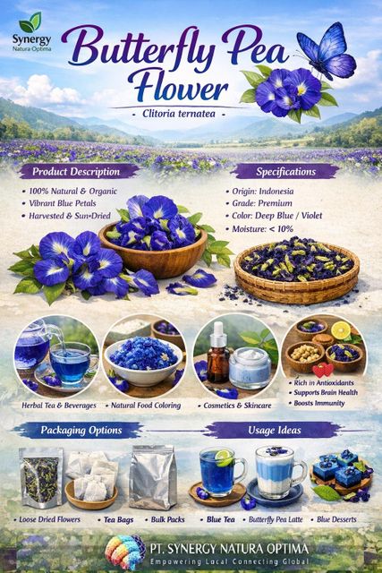 Butterfly Pea Flower Origin Indonesia Features Organic Product Type Spices, Seasonings & Flavors - Image 2