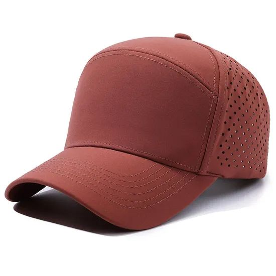 High Quality Breathable Quick Drying 6 Panel Laser Perforated Baseball Caps Sun Protection Hat Structured Mesh Trucker Hats - Image 2