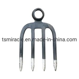 Rake Hoe Four Teeth Rake Three-Tooth Two-Tooth Rake Pine Soil Cultivation Garden Farming Tool Four-Ding Four Teeth Fork - Image 4