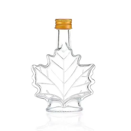 Empty 50ml 100ml 250ml Maple Leaf Shape Glass Syrup Bottles - Image 5