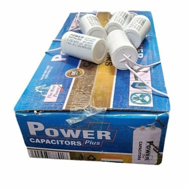 Power Electric Fan Capacitor, For Fans Color White Brand Power Terminals 2 Weight 350gm Tolerance 20% Frequency 50 Hz Material - Image 1