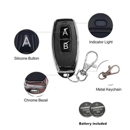 RF Wireless Remote 433.92MHz 2Btn Auto Doors 6V Aaa Battery Black White CCC 50-100m 15D - Image 5