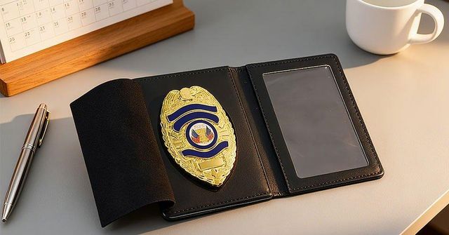 Police Leather Badge Holder Wallets, ID Card Holder Purse, Neck Wallet, Law Enforcement Badge Wallet - Image 5