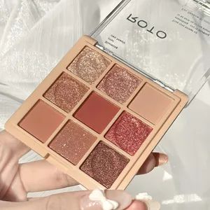 Nine Color Eyeshadow Tray Earth Color Matte Makeup 9 Color Eyeshadow - Image 4