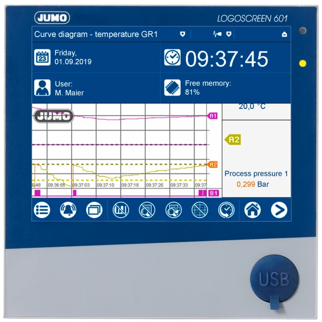 JUMO LOGOSCREEN 601 Math Channels 6 Math Channels Logic Channels 6 Logic Channels Analog Inputs Up To 6 Analog Inputs Model Name/Number JUMO LOGOSCREEN - Image 5
