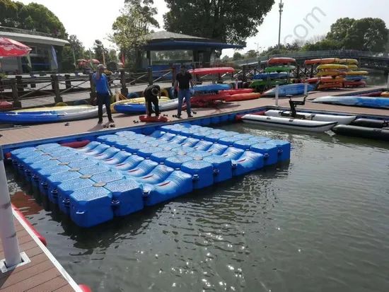 Rotomolding Blue Plastic Colors Floating Pontoon Jet Ski Docks U-Float Plastic Bride - Image 3