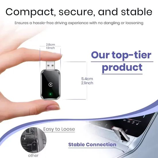 New Style Wireless Carplay Adapter 2 in 1 Android Auto Dongle Adapter - Image 6