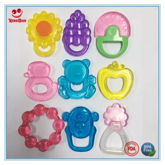 Colorful Baby Water Teether Rattle for Soothing Relief Size Middle Type Teether Material EVA Origin China Model NO. - Image 5