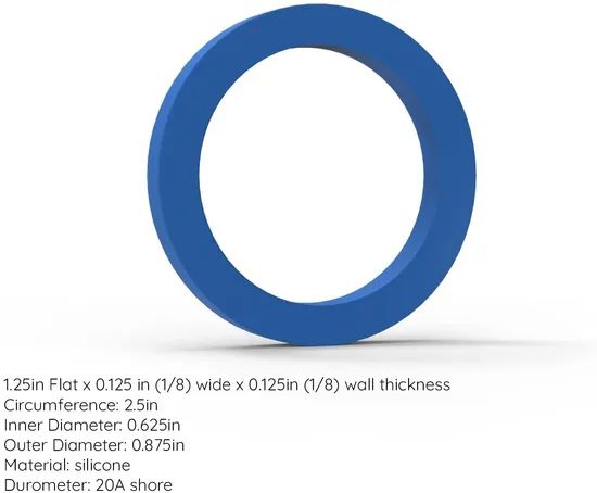 1 8 Inch Silicone Rubber Bands O Rings 1 25 Inch Flat X 0 125 Inch X 0 125 Inch Assorted Color 0 625 Diameter - Image 3