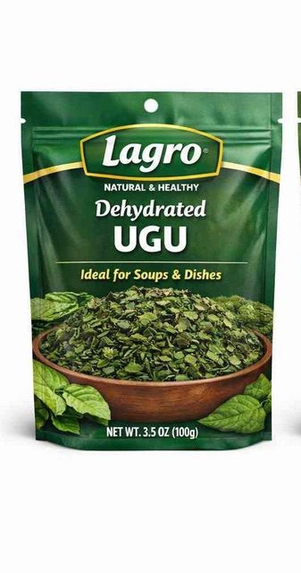 Lagro Dehydrated Ugu (Pumpkin Leaves) Flavor Rich Organic Yes Shelf Life Long Origin National Color Rich Green Form Chopped, Dehydrated - Image 2