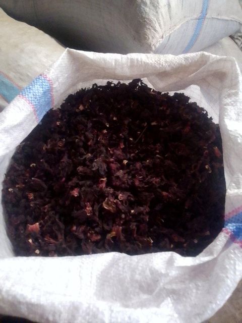 Organic dried deep red hibiscus flower - Image 1