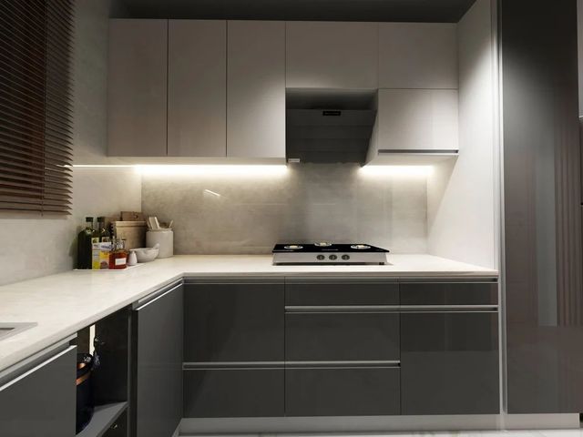 Modern Kitchen Cabinets Colour Natural Appearance Modern Pattern Design Plain Door Finishing Acrylic Kitchen Design U- - Image 2