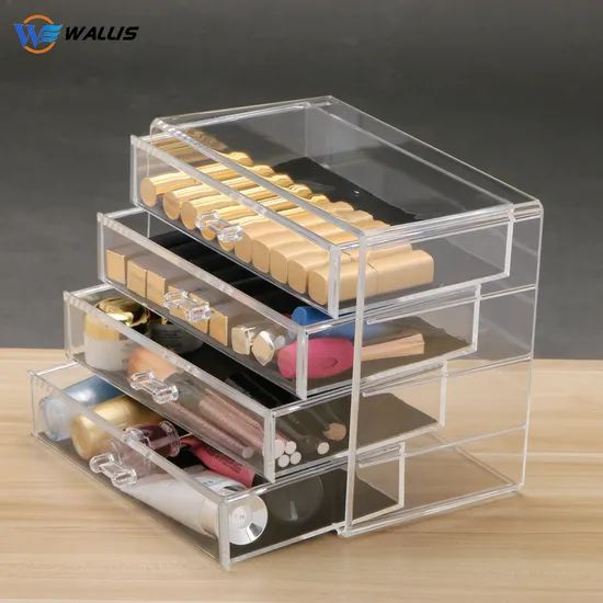 Large Four Drawer Transparent Acrylic Multilayer Drawer Cosmetic Storage Box Desktop Jewelry Storage Box - Image 1