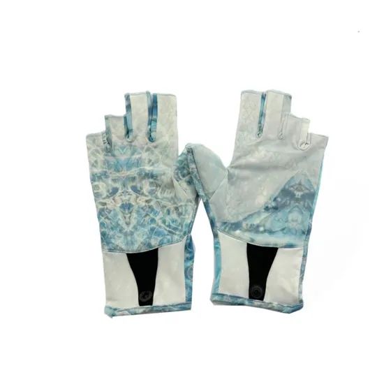 Fashion Non-Slip Sun Protection Print Fishing Gloves Size XL Color Blue Style Plain Trademark NO Length Medium Quality - Image 2