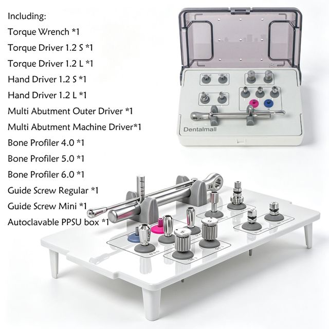 SMART Hiossen Implant Kit with Bone Profilers Torque Drivers Hex 1.2 OSSTEM Compatible - Image 4