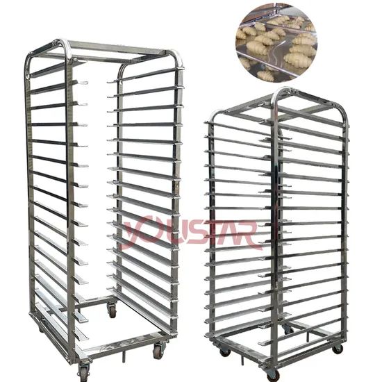 20 Tier Stainless Steel Tray Bread Oven Trolley Mobile Bun Pan Rack ...