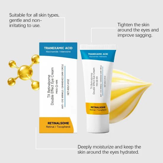 Vegan Retinol Under Eye Cream Collagen Peptides Anti-Aging Eye Cream for Dark Circles Puffiness Wrinkles Fine Lines Eye Cream - Image 4