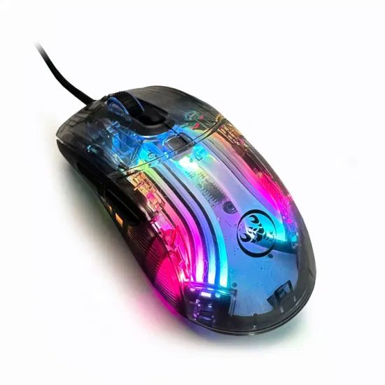 Computer Parts 7key Transparent Wired RGB Colorful Light Mice Programmable Gaming Mouse for Windows System - Image 1