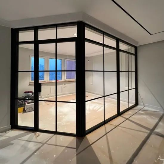 Clear Glass Partition for Office Color Black Origin China Condition New Material Metal HS Code 7008001000 Style Modern, - Image 4
