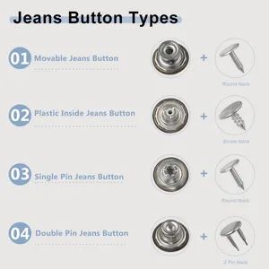 Classic Denim Buttons Shank Button Metal Button Element OL Stock Stock Style Simple Origin China Trademark zonesun HS Code 9606220000 - Image 4