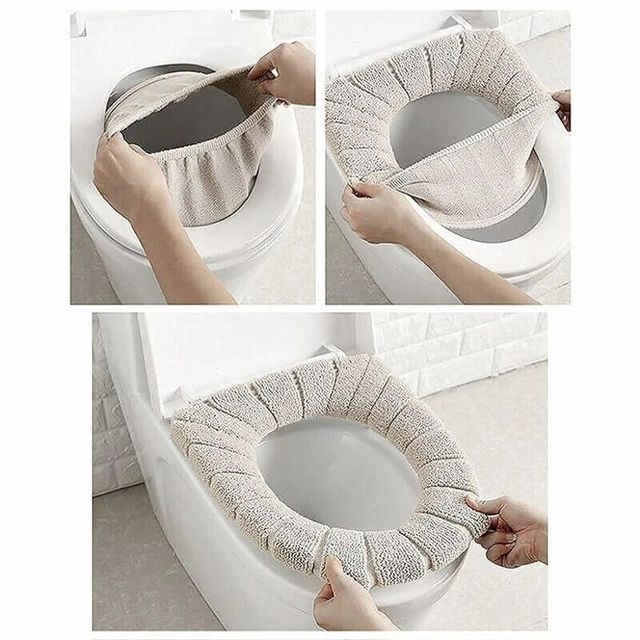 Toilet Seat Cover Pad Shape Round Hygiene Hygienic Size 17 X 14 Inch Durability Durable Texture Super Soft Waterproof - Image 4