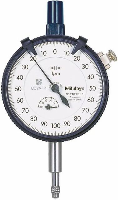 Dial Indicators, For Industrial, Dial Size 40 mm Graduation 0.001 mm Top Cap Color Black Case Material Brass Jewel Count 8 - Image 1
