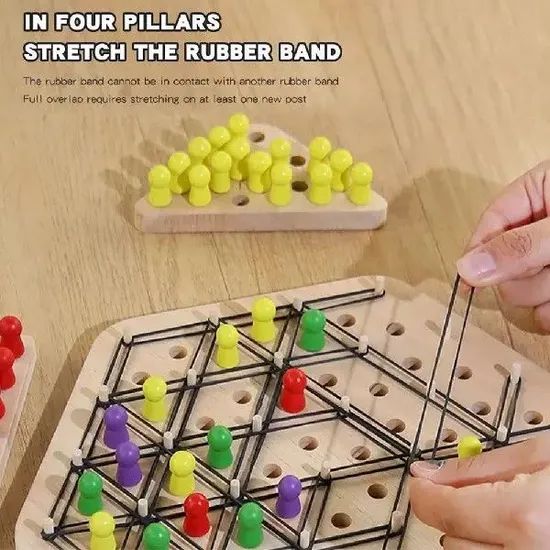 Kids’ Wooden Chain Chess – Interactive Triangle Puzzle for Learning - Image 5