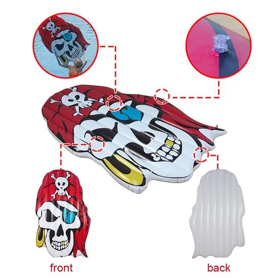 Jumbo Pirate Skull Pool Float - Inflatable Water Mattress for Swimming - Image 5
